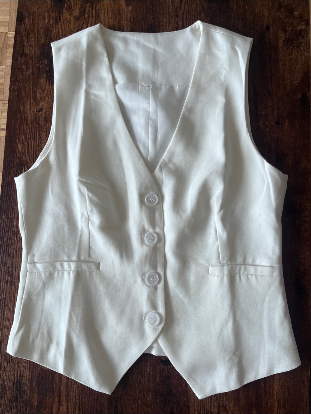 Classic White Women's Button Vest